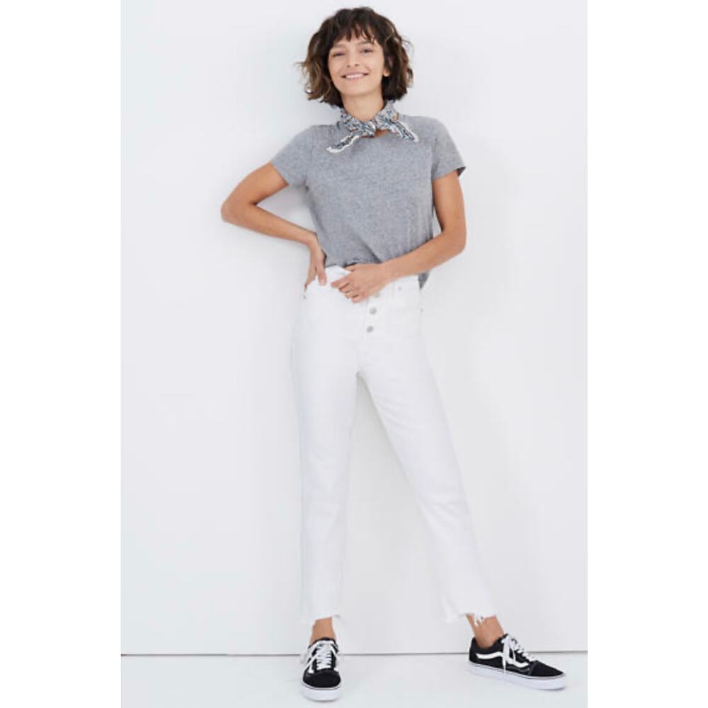 Madewell The Perfect Vintage Crop Jean Cream Size 34